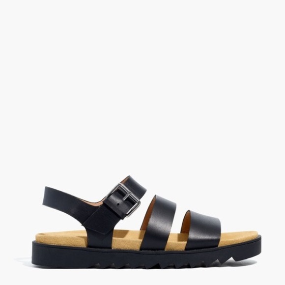 Madewell NEW The Addie Strappy Molded Footbed Sandals Size 10 NEW black comfort - Picture 3 of 8